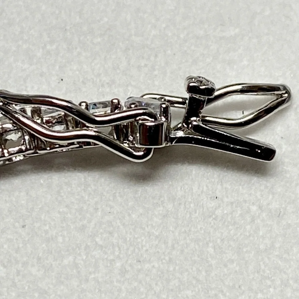 Cesca Vanna Dazzling Silvertone Tennis Bracelet 8
